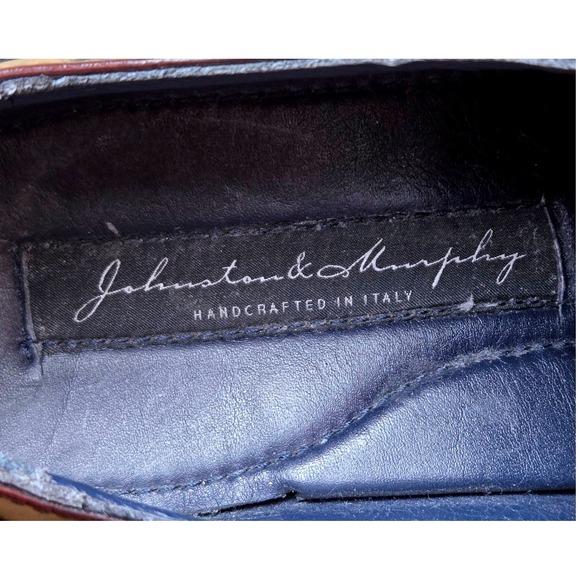 Johnson & Murphy Mens Burgundy Cap Toe Oxford Dress Shoes Size 11  Made in Italy - Picture 11 of 11